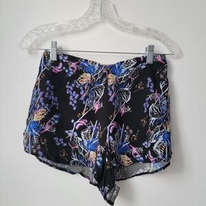 FREE PEOPLE Boho Floral Print Shorts Multicolor Black, Blue, Pink Size 0